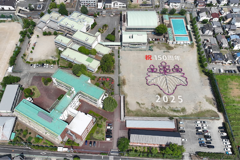 空から見た山梨大学教育学部附属小学校